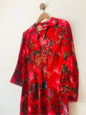 Zara Red Floral Midi Dress